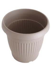 Campana ültető O45cm, bordázott, taupe